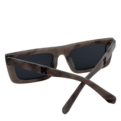 LOWKEY - Small Flat Top Rectangle Square Frame Sunglasses Gray Smoke