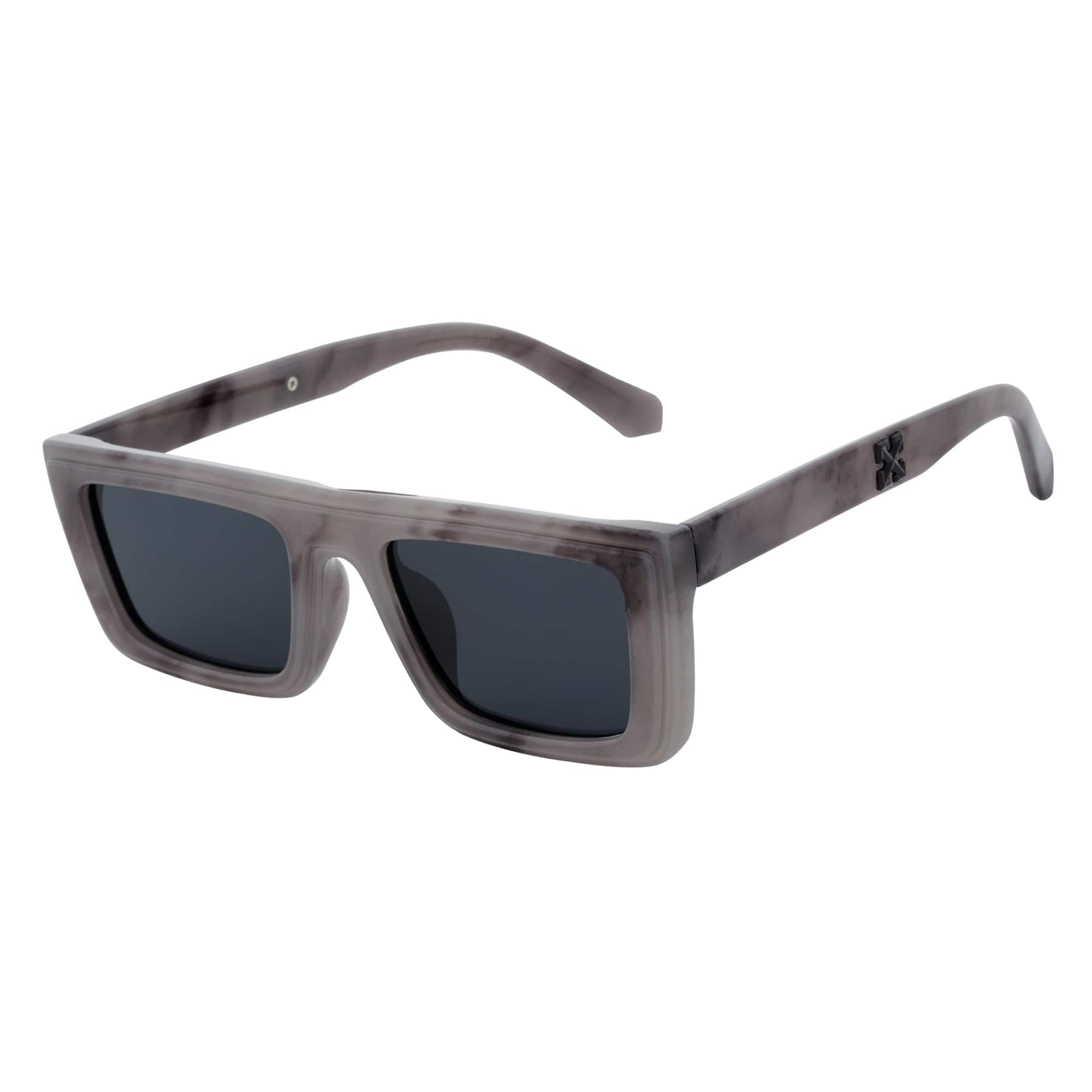 LOWKEY - Small Flat Top Rectangle Square Frame Sunglasses Gray Smoke - MorspecsM1097 - 3