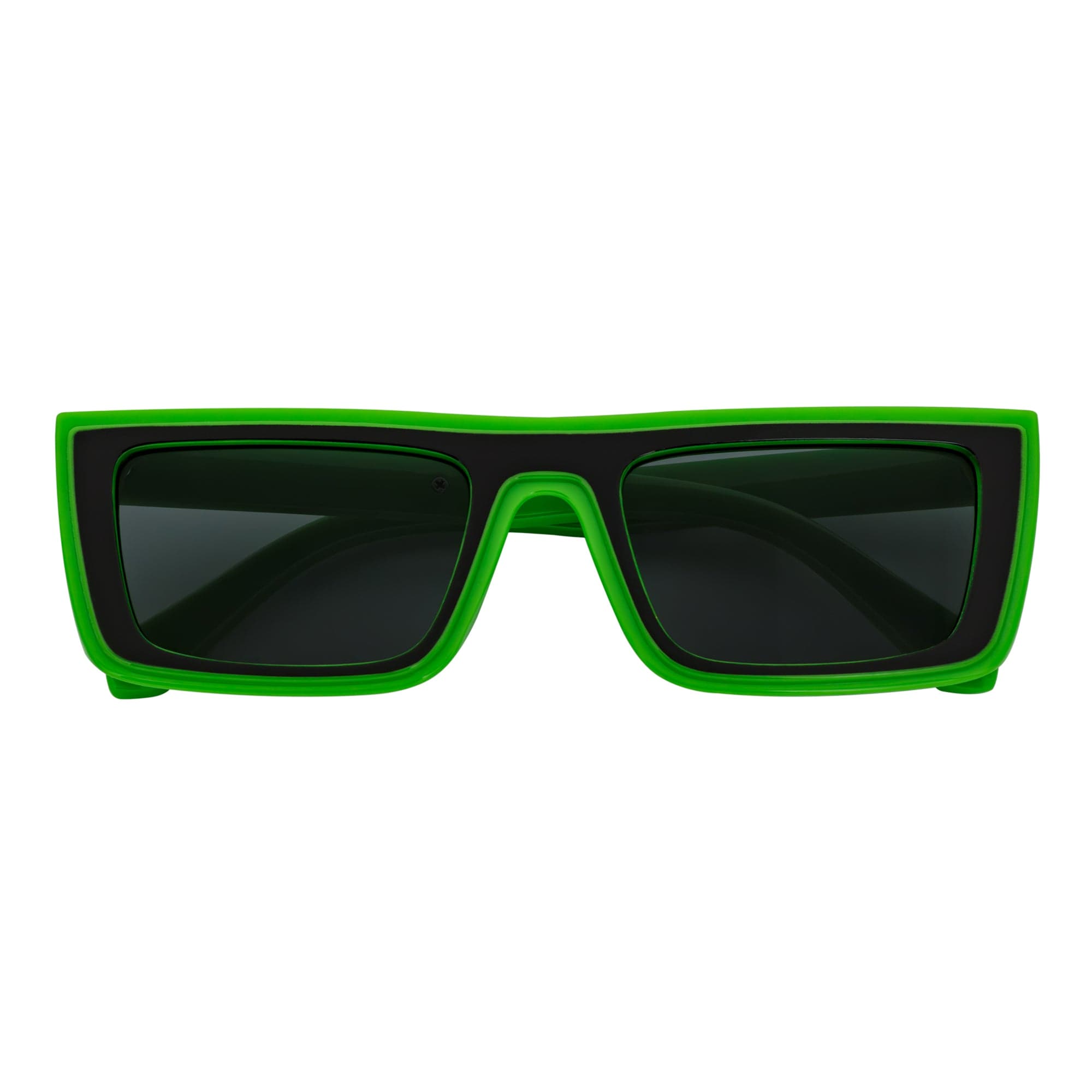 LOWKEY - Small Flat Top Rectangle Square Frame Sunglasses Green Smoke - MorspecsM1097 - 4