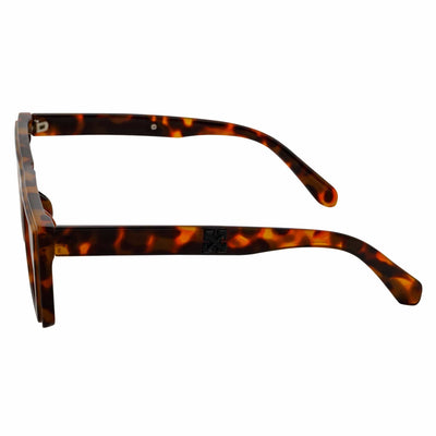 LOWKEY - Small Flat Top Rectangle Square Frame Sunglasses Tortoise Brown