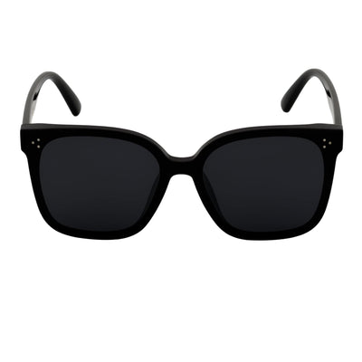 MIA - Polarized Womens Oversize 3 Pin Cat Eye Sunglasses Gloss Black Smoke