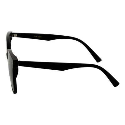 MIA - Polarized Womens Oversize 3 Pin Cat Eye Sunglasses Gloss Black Smoke