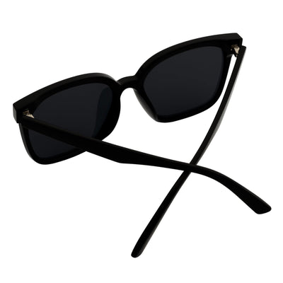 MIA - Polarized Womens Oversize 3 Pin Cat Eye Sunglasses Gloss Black Smoke