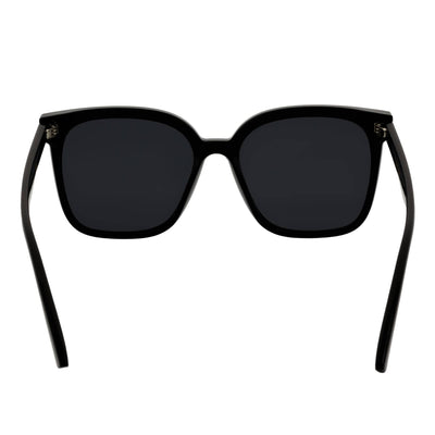 MIA - Polarized Womens Oversize 3 Pin Cat Eye Sunglasses Gloss Black Smoke