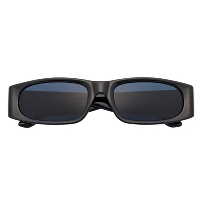 MILO - Thick Small Rectangle Sunglasses Black Smoke