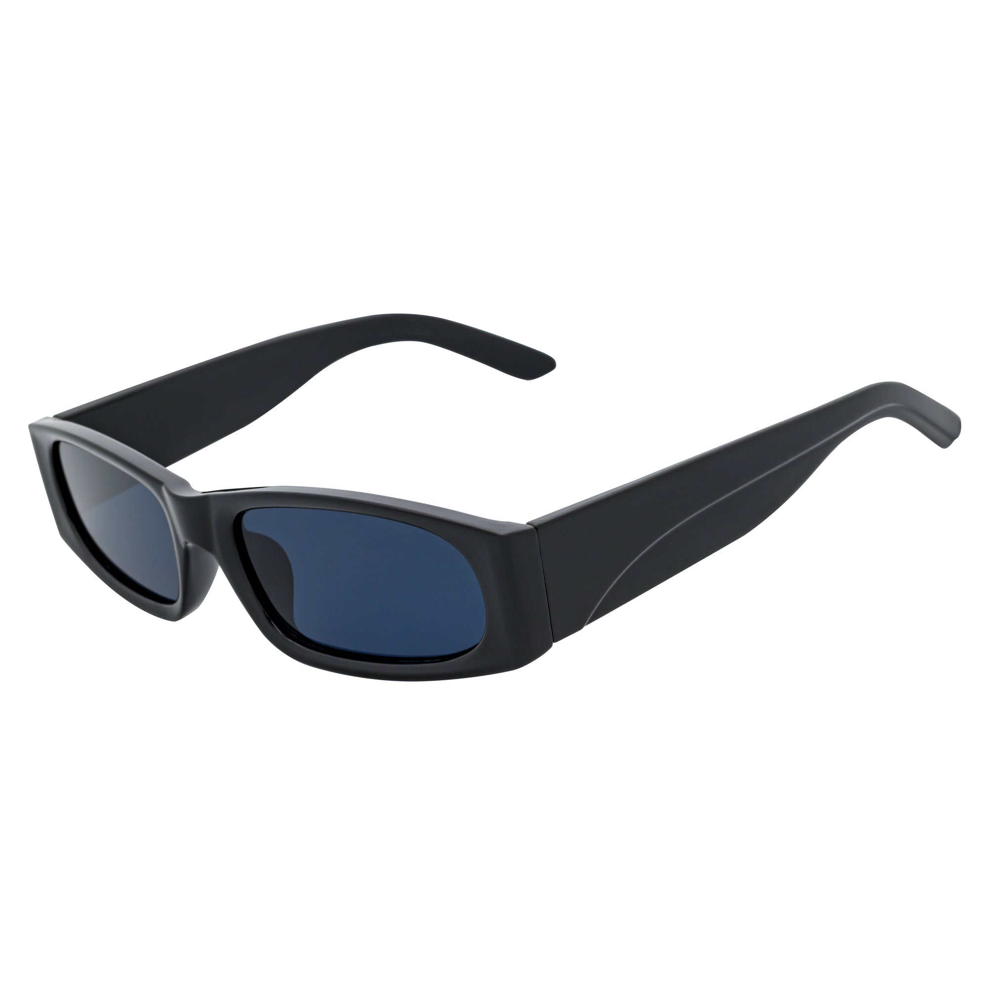 MILO - Thick Small Rectangle Sunglasses Black Smoke