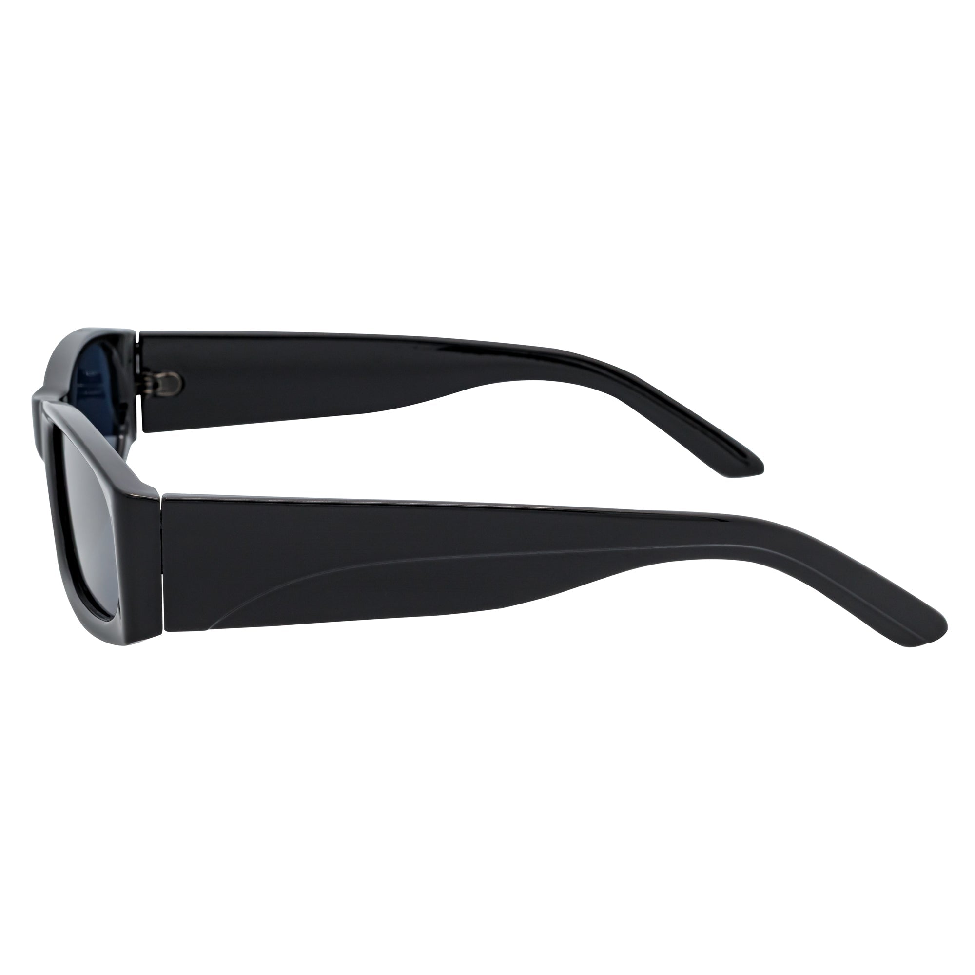 MILO - Thick Small Rectangle Sunglasses Black Smoke