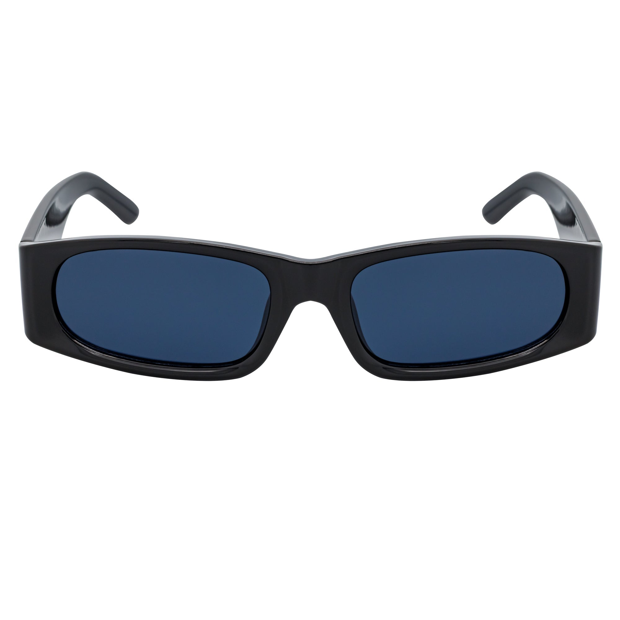 MILO - Thick Small Rectangle Sunglasses Black Smoke