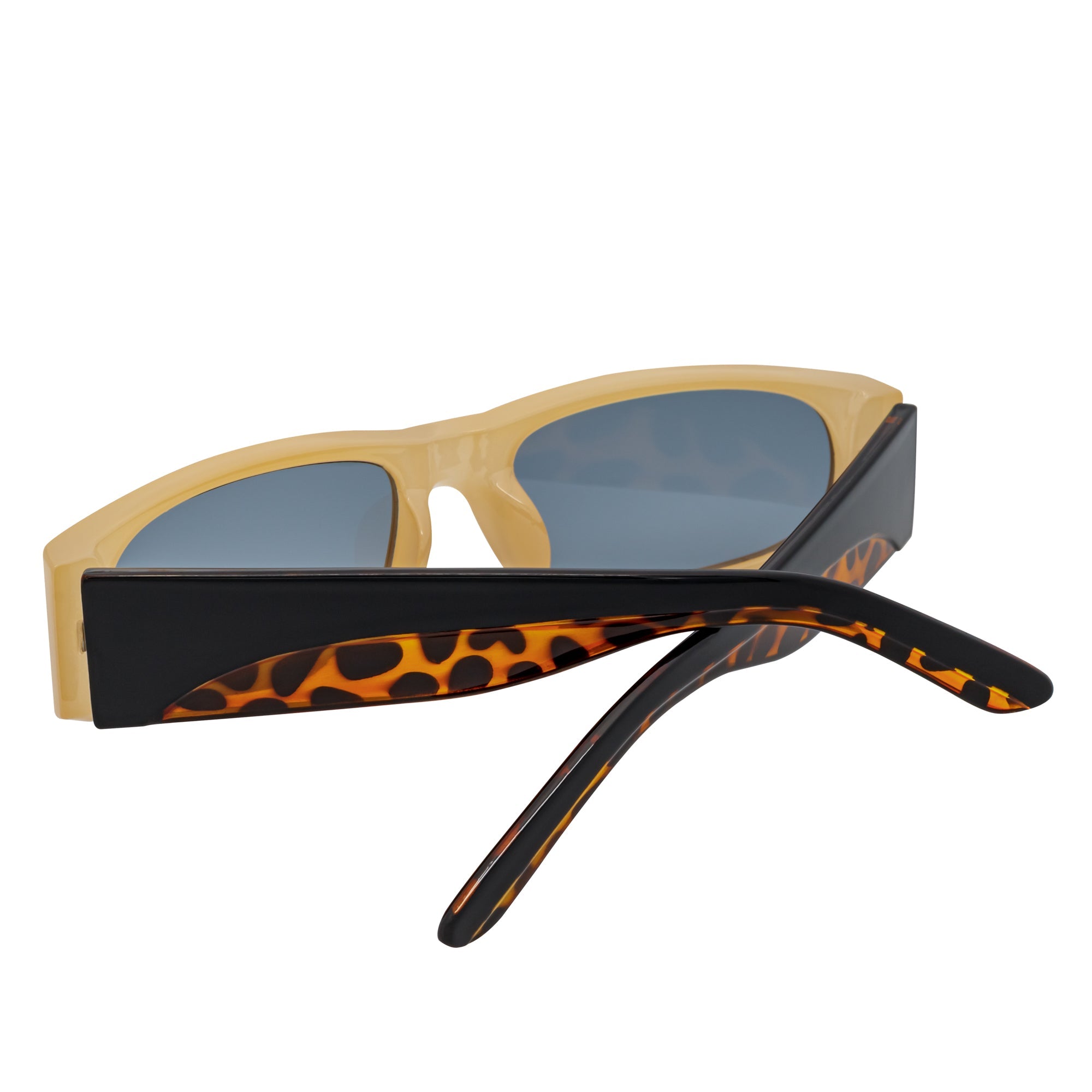 MILO - Thick Small Rectangle Sunglasses Tan-Black Smoke