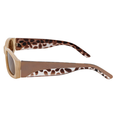 MILO - Thick Small Rectangle Sunglasses Tan-Brown Brown Tint