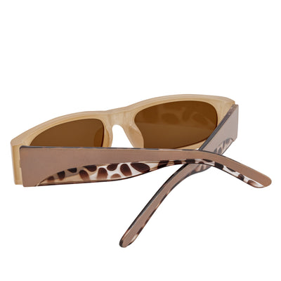 MILO - Thick Small Rectangle Sunglasses Tan-Brown Brown Tint