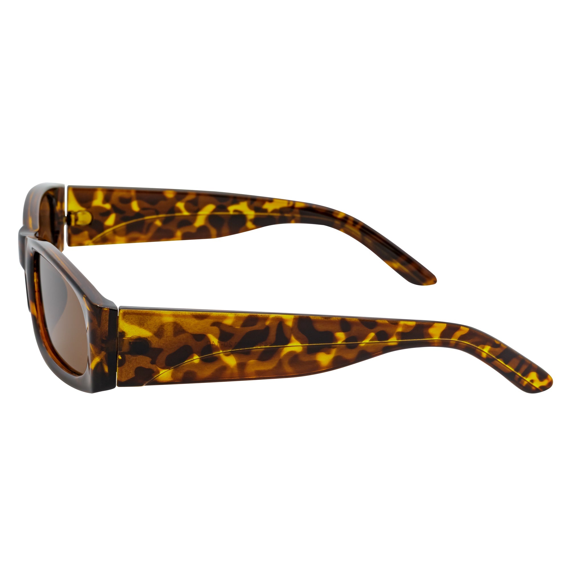 MILO - Thick Small Rectangle Sunglasses Tortoise Brown