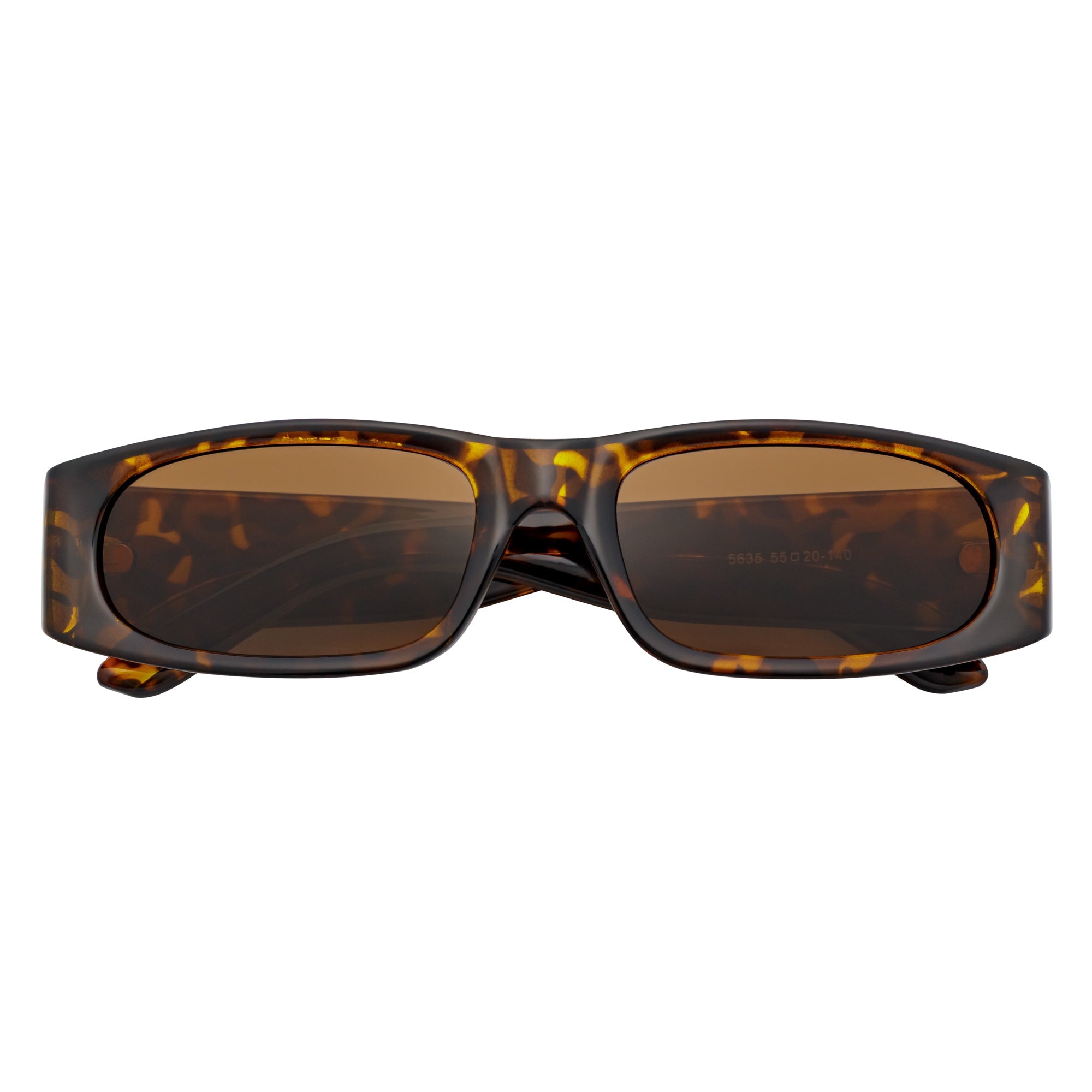 MILO - Thick Small Rectangle Sunglasses Tortoise Brown