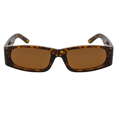 MILO - Thick Small Rectangle Sunglasses Tortoise Brown