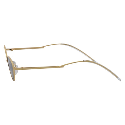 MINX - Mid Century Modern Slim Metal Small Cat Eye Sunglasses Gold Smoke