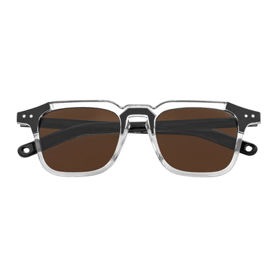MISSONI - Two - Tone Square Horn Rimmed Black - Clear Sunglasses Brown Lens
