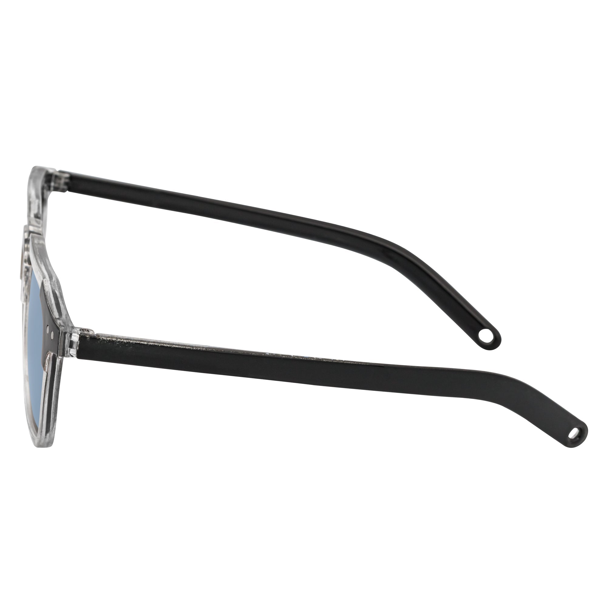 MISSONI - Two - Tone Square Horn Rimmed Sunglasses Black - Clear Blue Lens