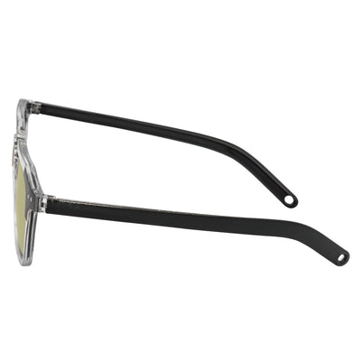 MISSONI - Two - Tone Square Horn Rimmed Sunglasses Black - Clear Yellow Lens