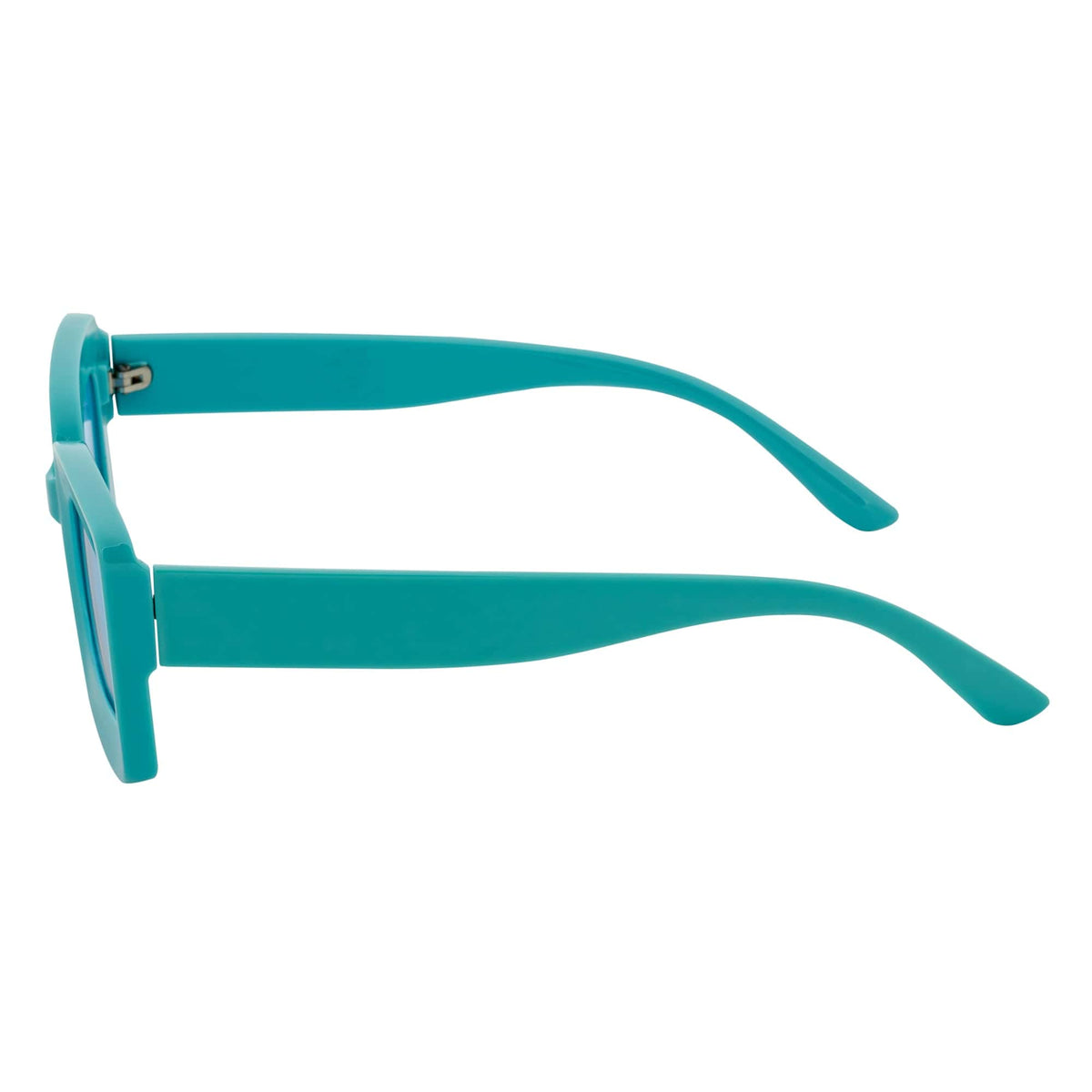 MOD - Small Thick Rectangle Retro 90s Style Sunglasses Blue Blue Tint - MorspecsM1095-3