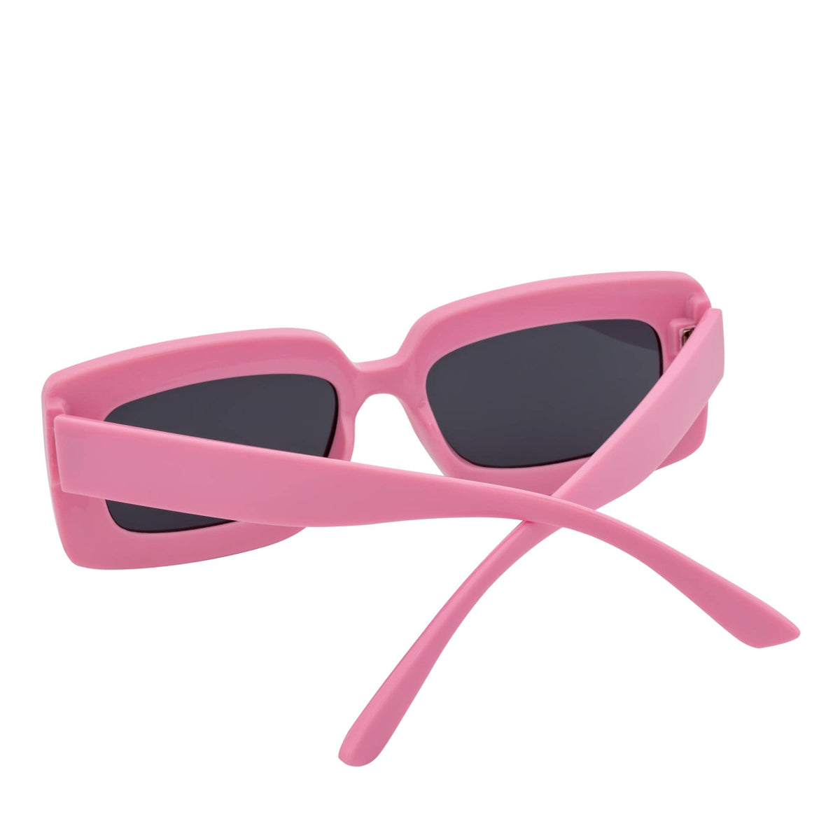 MOD - Small Thick Rectangle Retro 90s Style Sunglasses Light Pink Smoke - MorspecsM1095-6