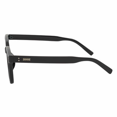 MONDO - High Fashion Square Horn Rimmed Sunglasses Black Smoke Tint