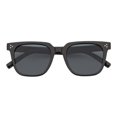 MONDO - High Fashion Square Horn Rimmed Sunglasses Black Smoke Tint