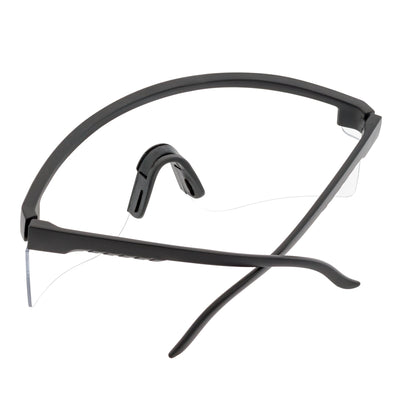 MONOLITH - X - Large Rimless Sports Matte Black Shield Glasses Clear Blue Light Lens