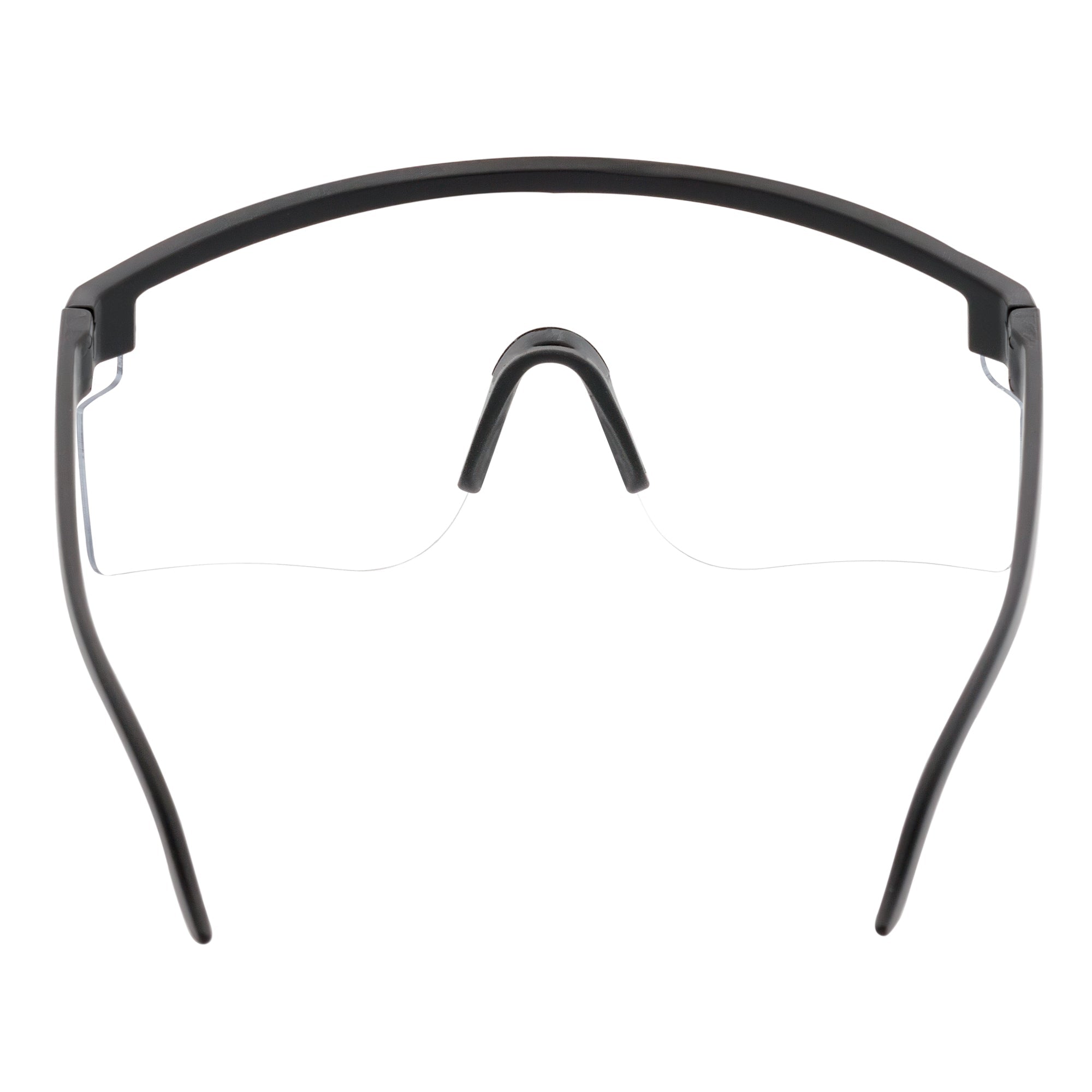 MONOLITH - X - Large Rimless Sports Matte Black Shield Glasses Clear Blue Light Lens