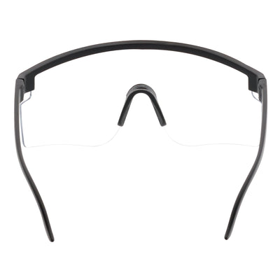 MONOLITH - X - Large Rimless Sports Matte Black Shield Glasses Clear Blue Light Lens