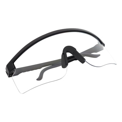 MONOLITH - X - Large Rimless Sports Matte Black Shield Glasses Clear Blue Light Lens