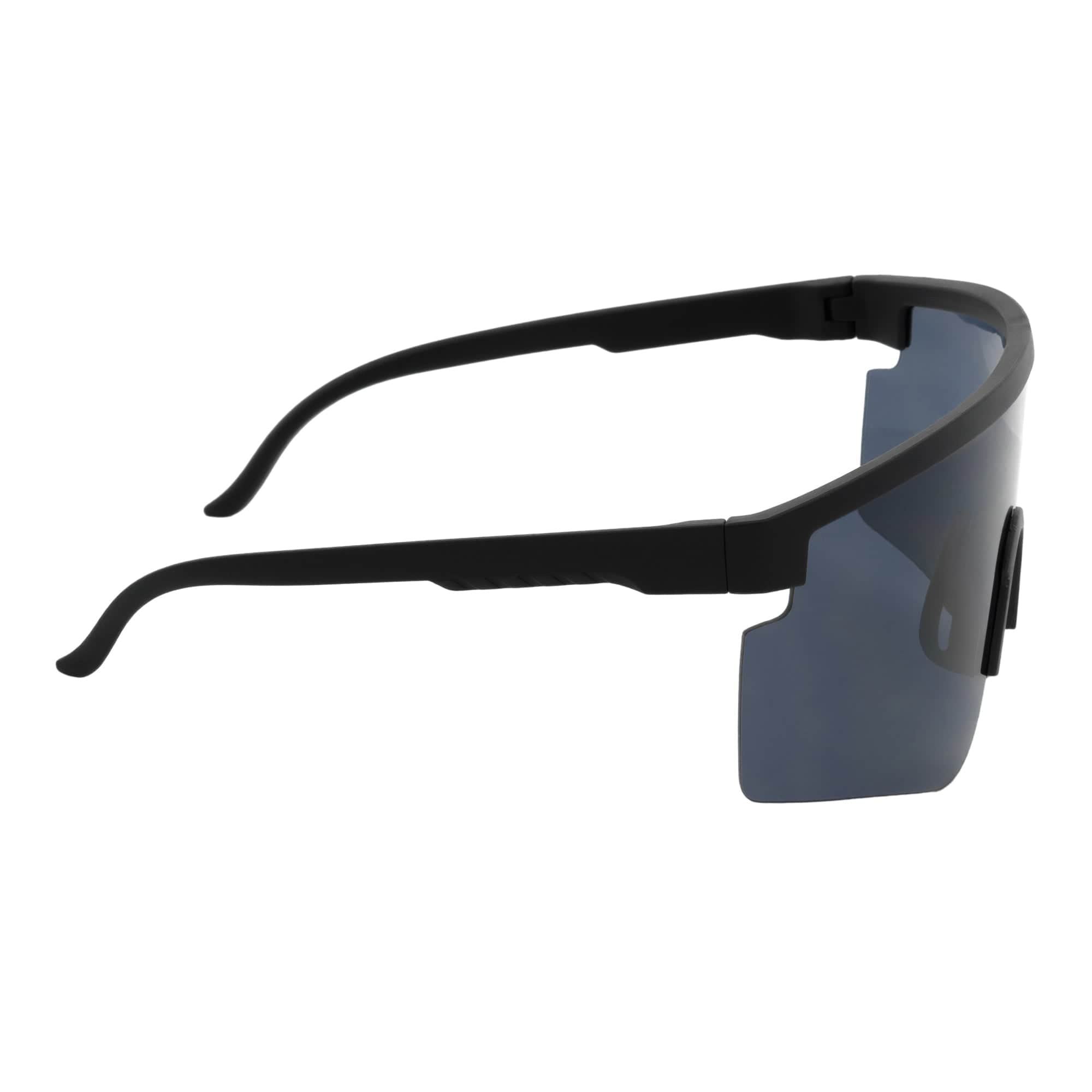 MONOLITH - X - Large Rimless Sports Shield Sunglasses Matte Black Dark Smoke Tint
