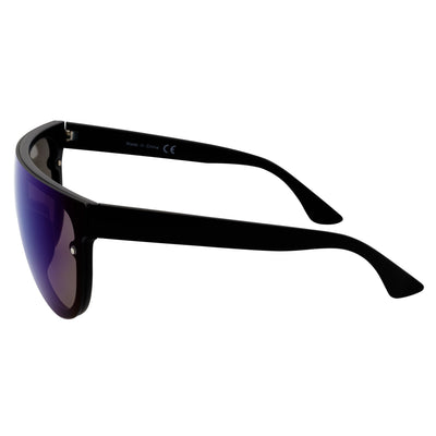 MONOS - Oversize Flat Top Rimless Shield Sunglasses Clear Silver-Mirror