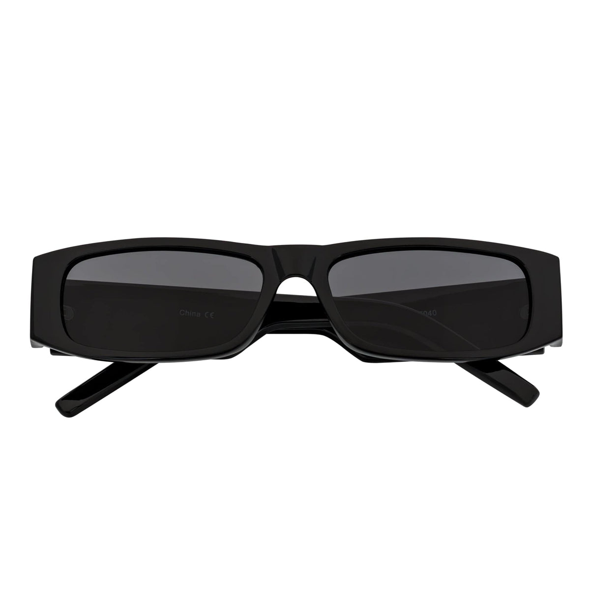 MONTERREY - Thick Frame 90s Style Small Rectangle Sunglasses Black Smoke - MorspecsM1101 - 1