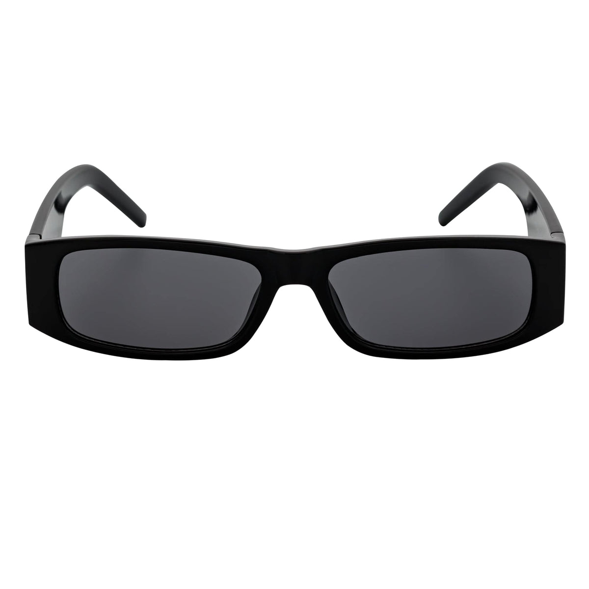 MONTERREY - Thick Frame 90s Style Small Rectangle Sunglasses Black Smoke - MorspecsM1101 - 1