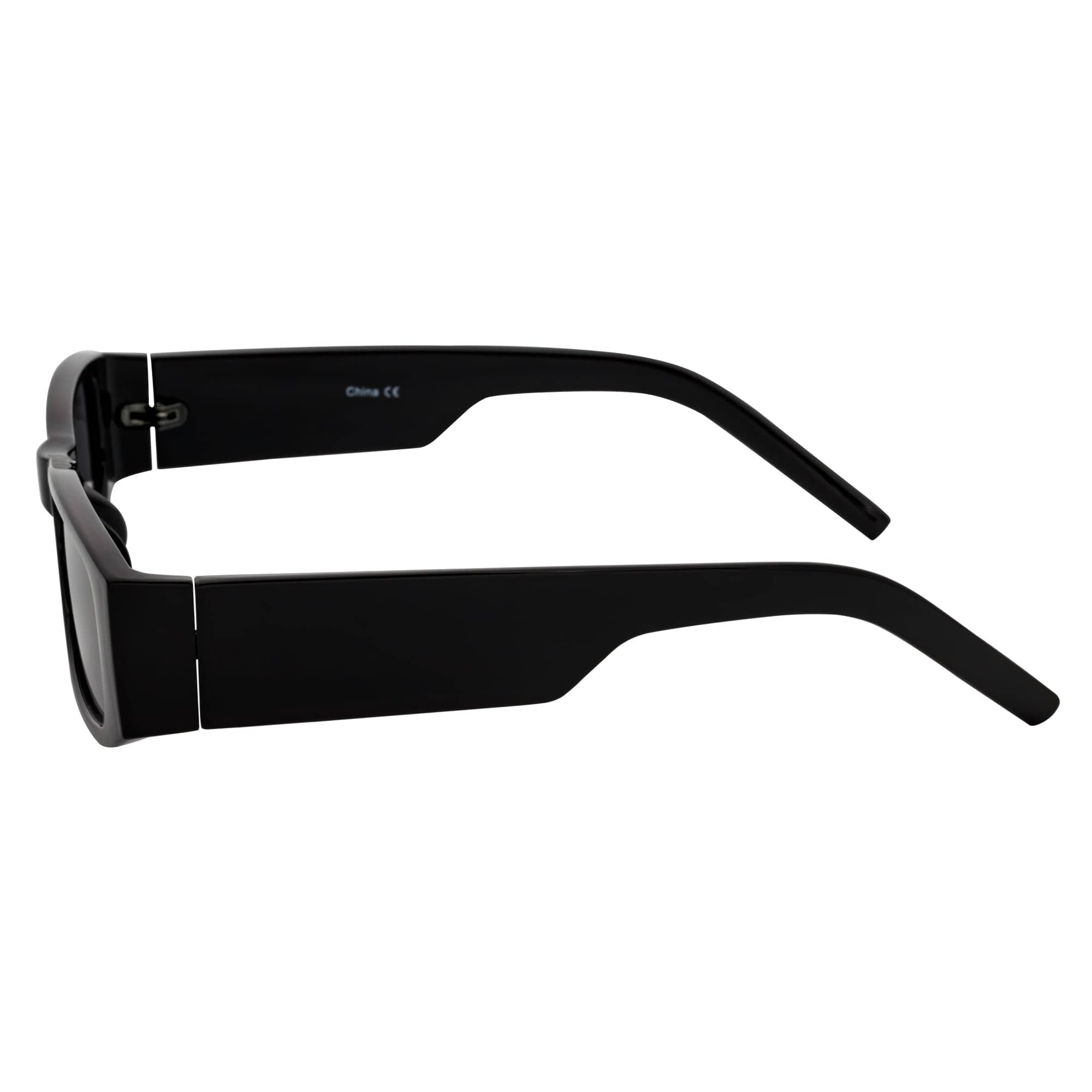 MONTERREY - Thick Frame 90s Style Small Rectangle Sunglasses Black Smoke - MorspecsM1101-1