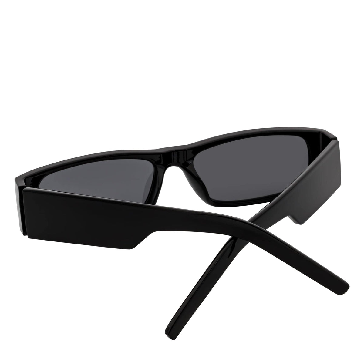 MONTERREY - Thick Frame 90s Style Small Rectangle Sunglasses Black Smoke - MorspecsM1101 - 1