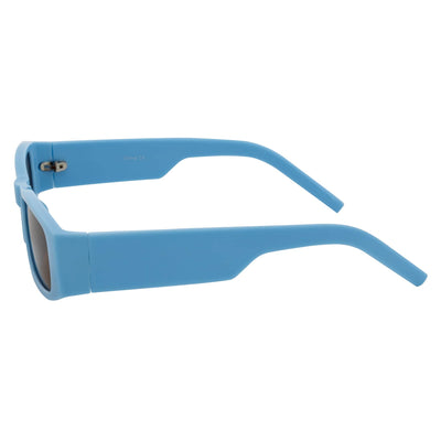 MONTERREY - Thick Frame 90s Style Small Rectangle Sunglasses Blue Brown