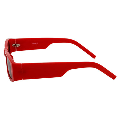 MONTERREY - Thick Frame 90s Style Small Rectangle Sunglasses Red Brown Lens - MorspecsM1101-4