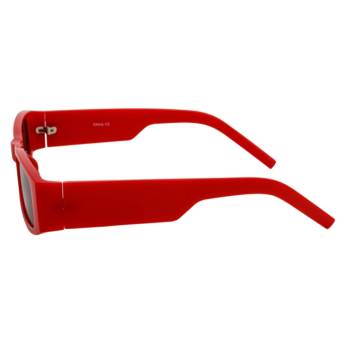 MONTERREY - Thick Frame 90s Style Small Rectangle Sunglasses Red Brown Lens - MorspecsM1101 - 4