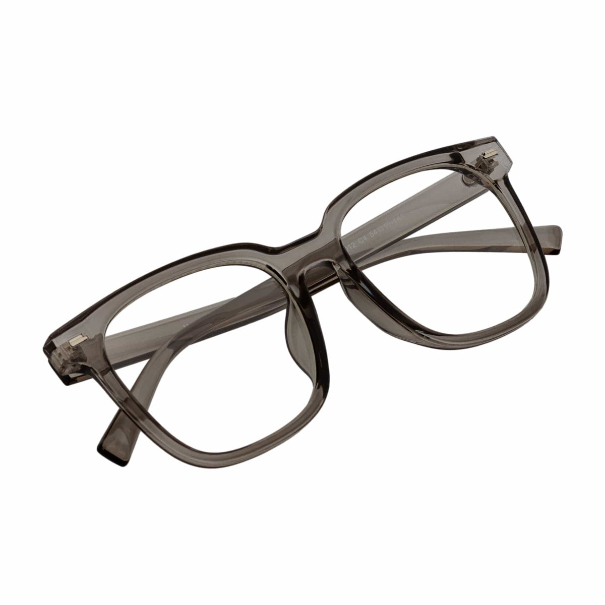 NEWPORT - Oversize Large Modern Square Glasses Clear Gray Clear Lens - MorspecsM1026-4