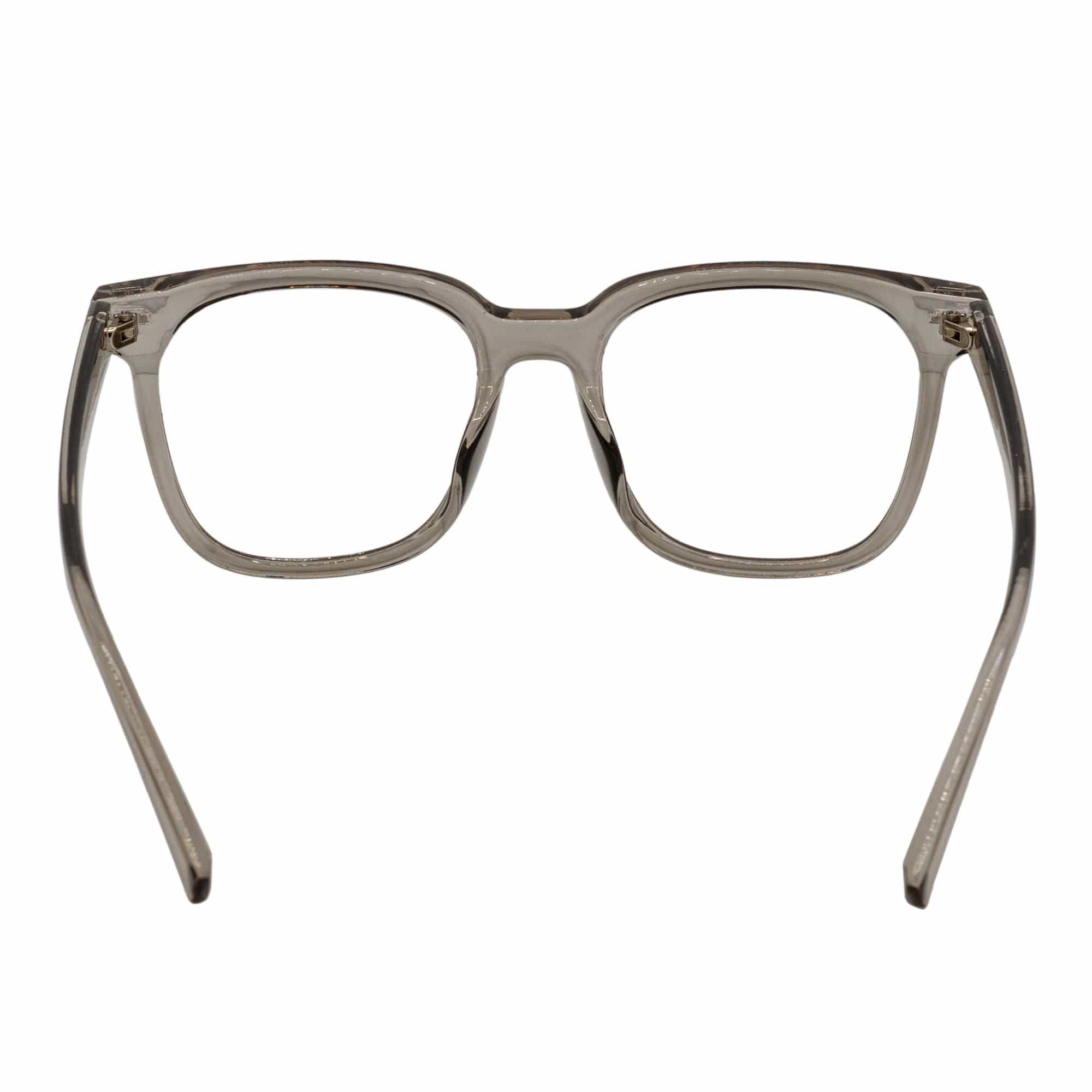 NEWPORT - Oversize Large Modern Square Glasses Clear Gray Clear Lens - MorspecsM1026-4