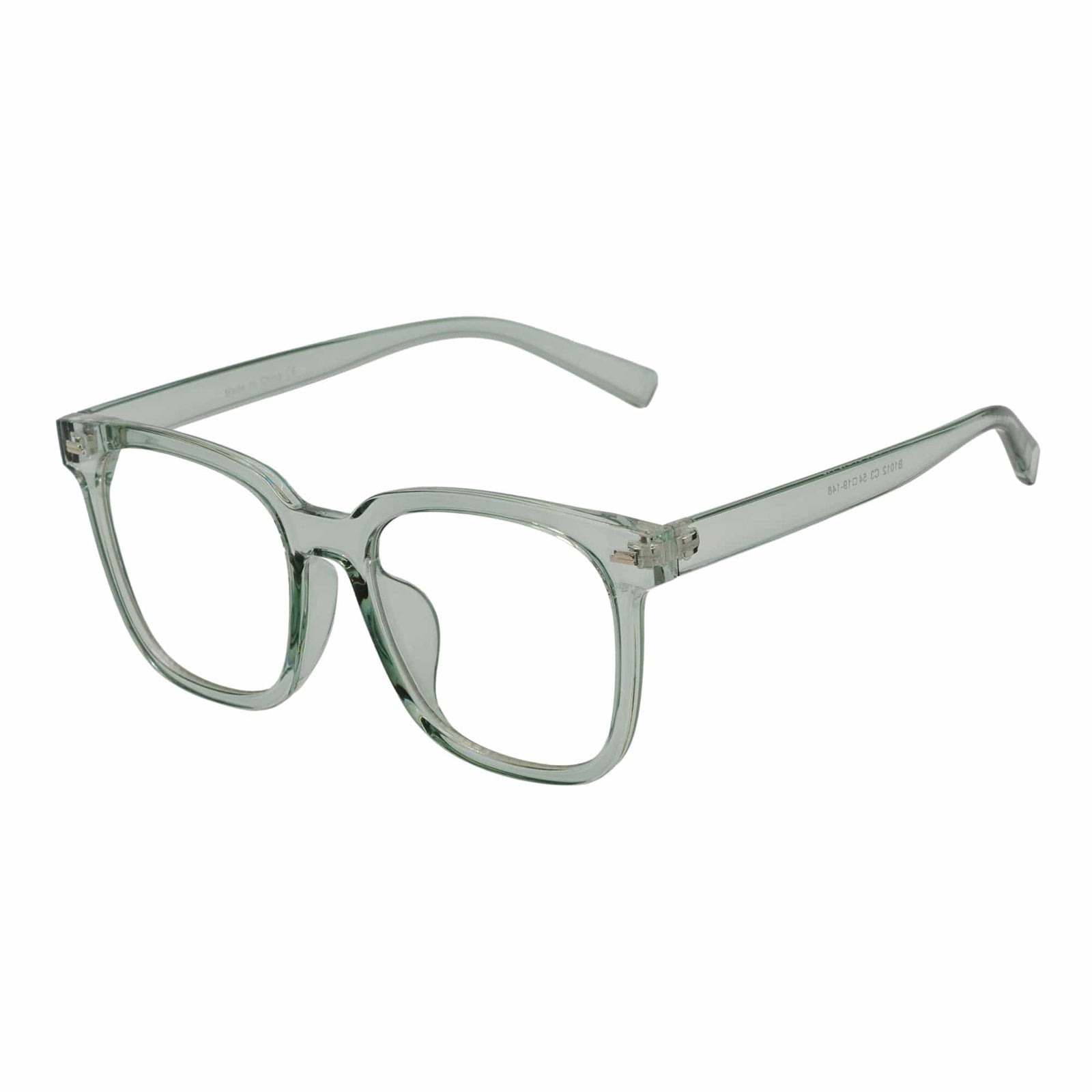 NEWPORT - Oversize Large Modern Square Glasses Clear Green Clear Lens - MorspecsM1026-3