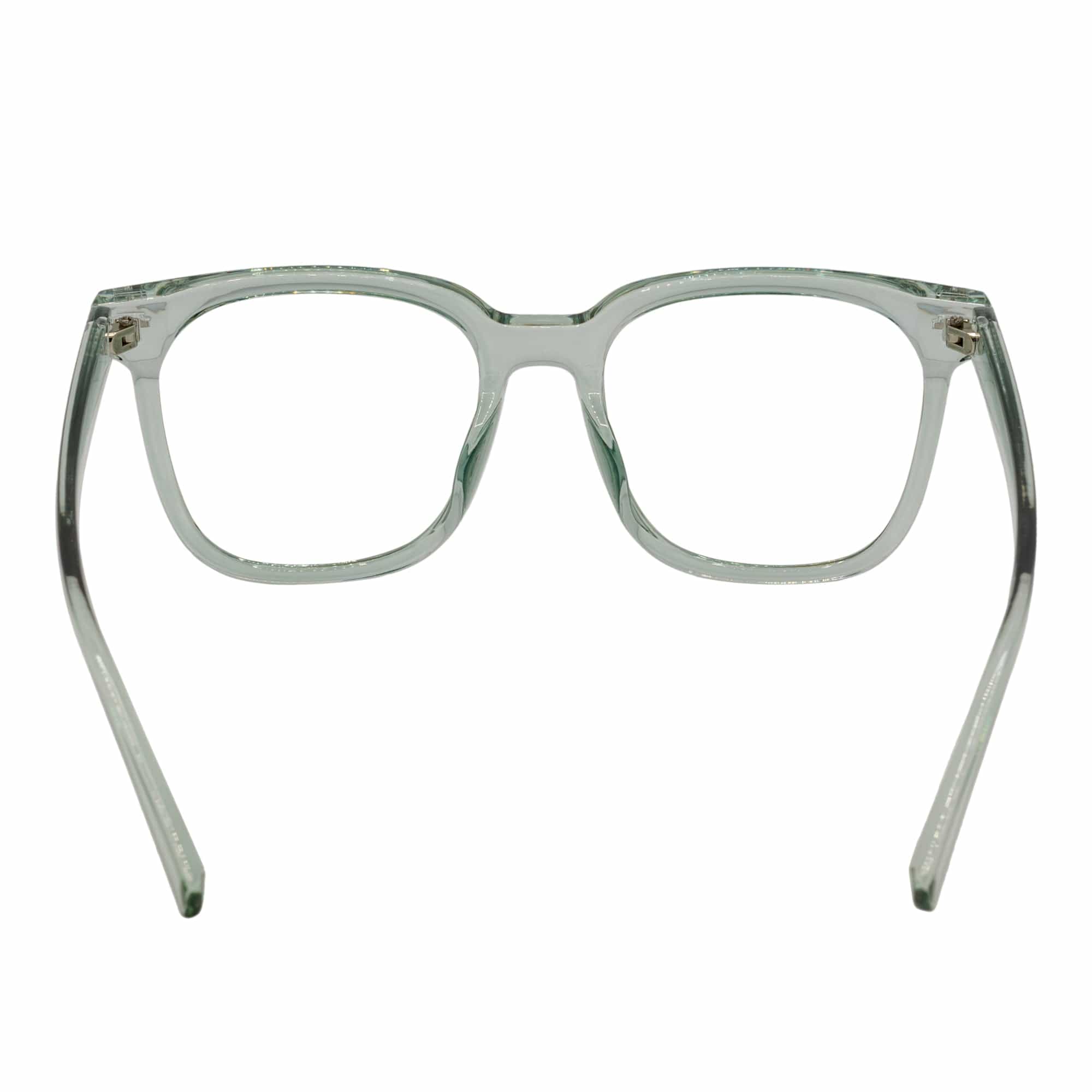 NEWPORT - Oversize Large Modern Square Glasses Clear Green Clear Lens