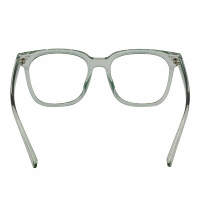 NEWPORT - Oversize Large Modern Square Glasses Clear Green Clear Lens