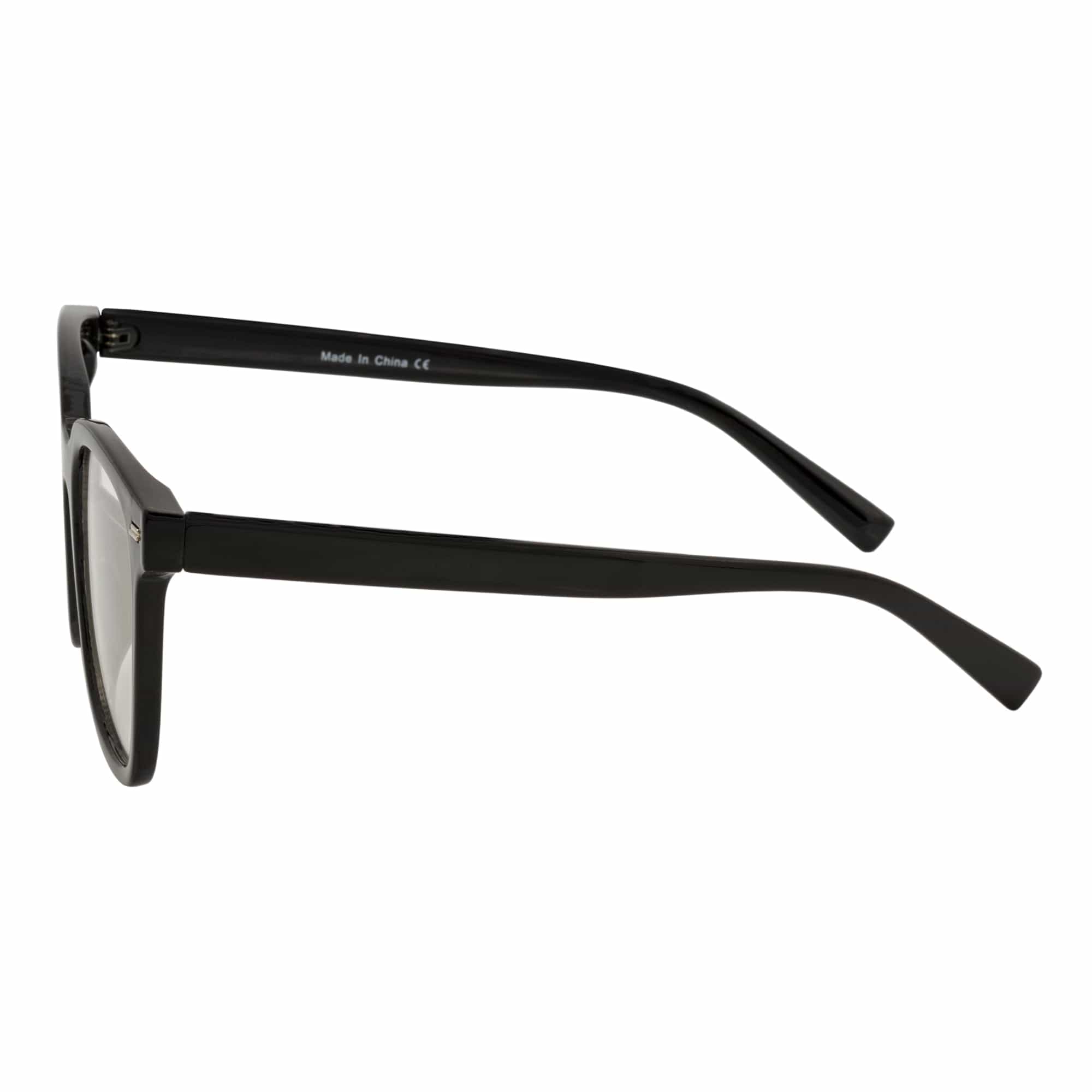 NEWPORT - Oversize Large Modern Square Glasses Gloss Black Clear Lens