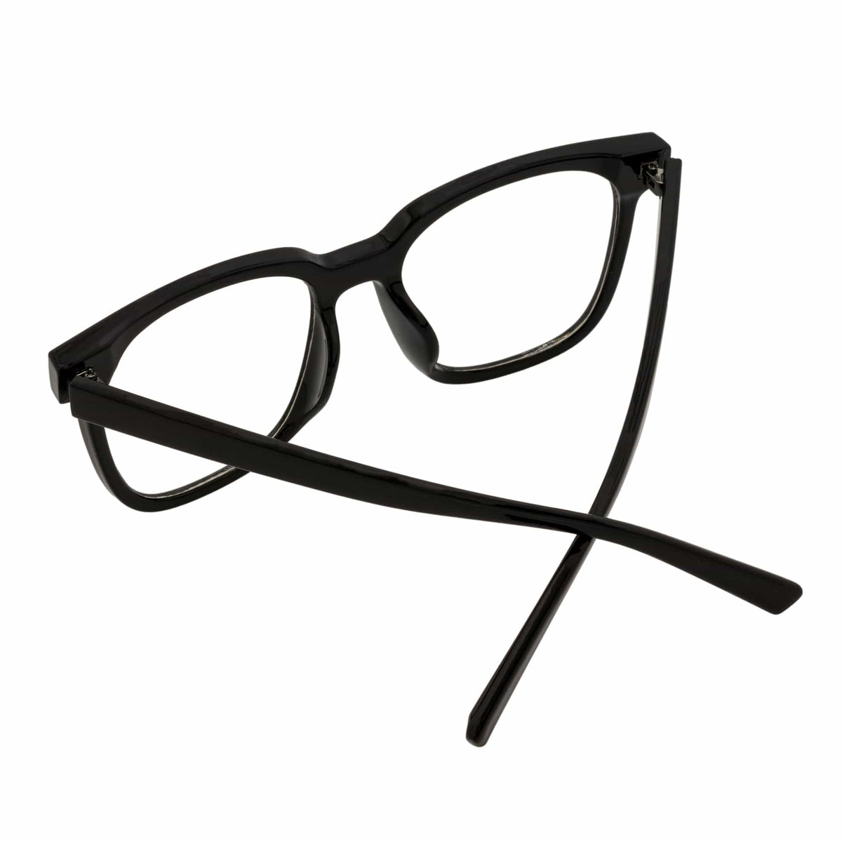 NEWPORT - Oversize Large Modern Square Glasses Gloss Black Clear Lens