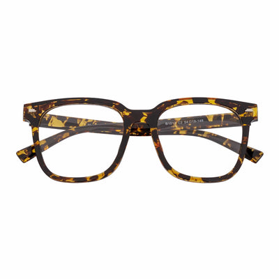 NEWPORT - Oversized Modern Square Glasses Tortoise Shell Clear Lens