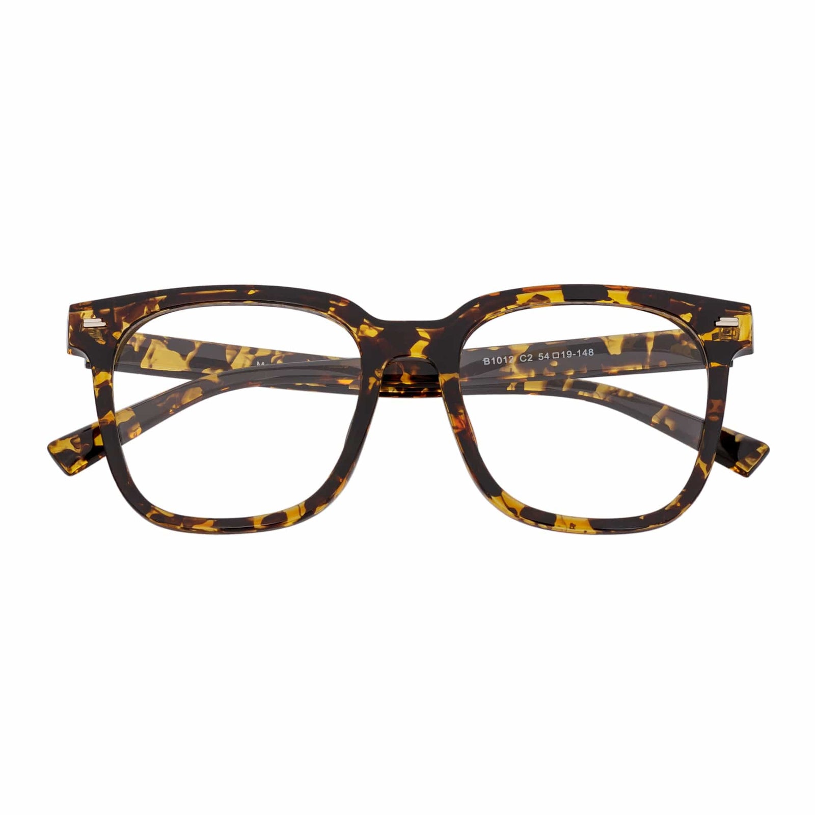 NEWPORT - Oversized Modern Square Glasses Tortoise Shell Clear Lens