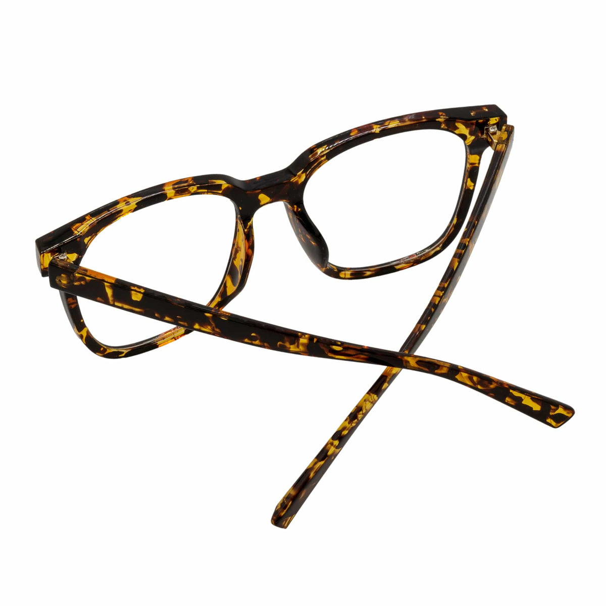 NEWPORT - Oversized Modern Square Glasses Tortoise Shell Clear Lens