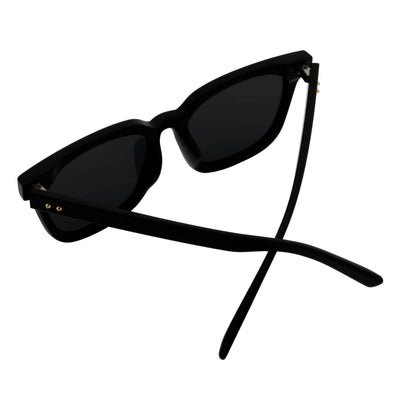 BELMONT - Polarized Classic Retro Horn Rimmed Gloss Black Smoke Tint